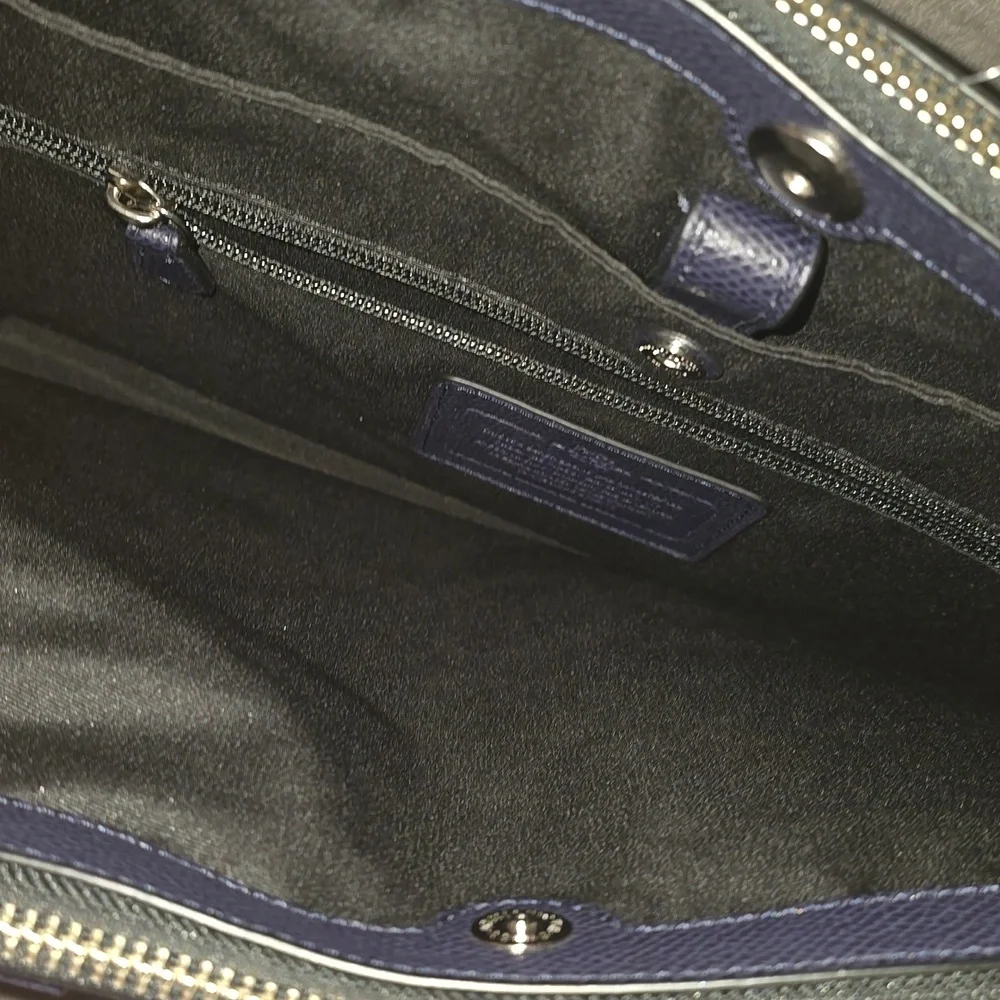 Coach Navy Blue Unisex Women's Men's Leather Bag